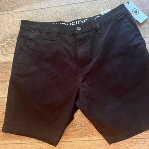 Burnside men's Bermuda shorts 34 Black Stretch plenty of pockets NWT
